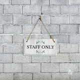 Access & Entry Control | Rustic White Wood 5 x 10" Hanging Signs