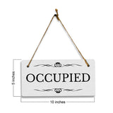 Occupied 5" x 10" Hanging Wall or Door Sign | Rustic Twine | Stylish Business or Office Signage