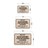 Classic Framed Plus Keep Doors And Windows Closed While Using The A/C. Thank You Door or Wall Sign | Public Notice Signs