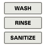 All Quality Standard WASH RINSE SANITIZE Set of 3 Bay Sink Signs - Restaurant & Commercial Kitchen Sink Signs - Easy to Install