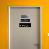Signs ByLITA Basic Baños Left Arrow Directional Wall or Door Sign