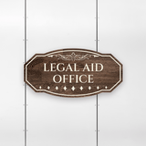 Victorian Plus Legal Aid Office Wall or Door Sign | Legal and Courtroom Decoration