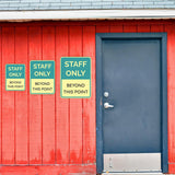 Portrait Round Plus Staff Only Beyond This Point Wall or Door Sign | General Kitchen and Food-related