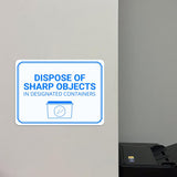 Classic Framed Plus Dispose of Sharp Objects in Designated Containers Door or Wall Sign | Hygiene and Safety Signage