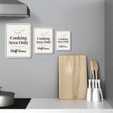 Portrait Round Plus Cooking Area Only – Staff Access Wall or Door Sign | General Kitchen and Food-related