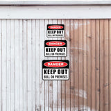Classic Framed Plus Danger Keep Out Bull On Premises Wall or Door Sign | Farm/Barn Warning Signage
