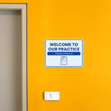 Classic Framed Plus Welcome to Our Practice – Please Check In Door or Wall Sign | Medical Facility Greeting & Reception