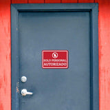 Classic Framed Plus Solo Personal Autorizado — Wall or Door Sign | Spanish construction & safety - Sign