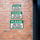 Classic Framed Plus Please Keep This Place Clean And Orderly Door or Wall Sign | Health & Safety Signage