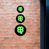 Circle Plus Clover Neon Graphic Style Wall or Door Sign | Live Streamer Gaming Themed Decoration