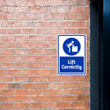 Portrait Round Plus Lift Correctly Wall or Door Sign
