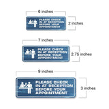 Standard Plus Please Check In At Reception Before Your Appointment Wall or Door Sign | Office Public Signage