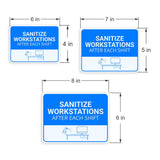 Classic Framed Plus Sanitize Workstations After Each Shift Door or Wall Sign | Hygiene and Safety Signage