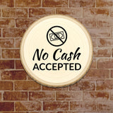 Customer Interaction Rustic Wood Discs – Natural Bark-Edge with a Sleek Black Acrylic Easel