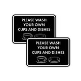 Classic Framed Please Wash Your Own Cups and Dishes Wall or Door Sign