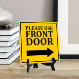 Please Use Front Door 5"x 5" Square Table Sign With Acrylic Easel | Home & Office Decor
