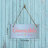 Ginvincible 5x10 Hanging Plus Wall or Door Sign | Family and Friends Home Decor