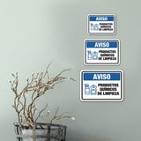 Classic Framed Plus Aviso Productos Químicos de Limpieza Door or Wall Sign | Spanish Business Signage