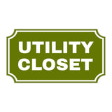 Notched Standard Utility Closet Wall or Door Sign | Facilities and Rooms Sign