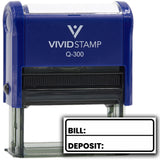 All Quality Bill Deposit Self-Inking Rubber Stamp | Business and Packaging Stamps