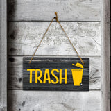 Trash 5x10 Hanging Plus Wall or Door Sign | Home & Office Signage