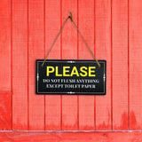 Please Do Not Flush Anything Except Toilet Paper 5x10 Hanging Plus Wall or Door Sign | Home & Office Decor