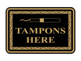 Signs ByLITA Classic Framed Tampons Here Vintage Bathroom Wall or Door Sign