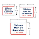 Classic Framed Plus Children Must Be Supervised At All Times Door or Wall Sign | Child Safety Business Signs