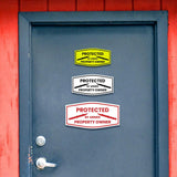 Signs ByLITA Fancy Protected by Armed Property Owner (Military Knife) Door or Wall Sign | Home Security Warning Sign
