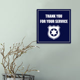 Square Plus Thank You For Your Service Wall or Door Sign | Police First Responders Appreciation Signage