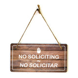 Sales & Solicitation | Rustic Oak Wood 5 x 10" Hanging Signs