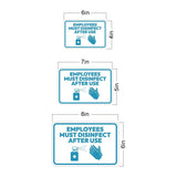 Classic Framed Plus Employees Must Disinfect After Use Door or Wall Sign | Bathroom Signs