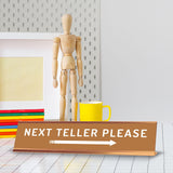 Next Teller Please (Right Arrow) 2 x 10" Desk Sign | Office & Shops