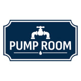 Notched Standard Pump Room Wall or Door Sign | Fire/Emergency/Electrical/Security Safety Signs