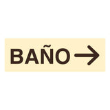 Signs ByLITA Basic Baño Right Arrow Directional Wall or Door Sign
