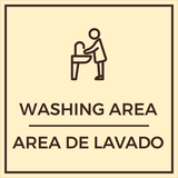 Signs ByLITA Square Washing Area Door or Wall Sign | Spanish Bilingual Business And Office Signs