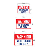 Classic Framed Plus Warning No Lifeguard On Duty Wall or Door Sign | Indoor Gym & Pool Signage