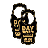Day Sleeper Do Not Knock Door Hanger | House or Business Door Sign