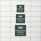 Square Plus Gender-neutral Restroom Available Wall or Door Sign | General Restroom Information