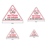 Triangle 'No Food or Drink in the Sanctuary' Wall or Door Sign