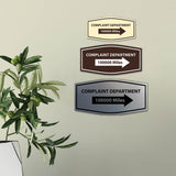 Signs ByLITA Fancy Complaint Dept. 100000 Miles Arrow Funny Office Wall or Door Sign