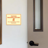 Classic Framed Plus Testing Requires Fasting – Follow Instructions Provided Door or Wall Sign | Medical Facility Reception Patient Reminders