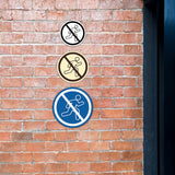 Signs ByLITA Circle No Running Graphic Door or Wall Sign | Easy Installation | Durable Construction | Promote Health And Safety | Caution Warning Sign for Home, Business and Office Spaces