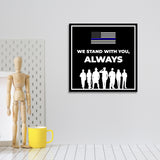 Square Plus We Stand with You Always Wall or Door Sign | USA Flag | Police First Responders Appreciation Signage