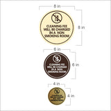Circle Cleaning Fee Will Be Charged In A Non Smoking Room Wall or Door Sign