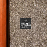 Square Plus Employee Restrooms Staff Only Wall or Door Sign | General Restroom Information