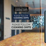 Signs ByLITA Standard Please Follow Cleaning Shifts Door or Wall Sign Easy Installation | Shared Accommodation | Sign for Home, Business, AirBNB and Office Spaces