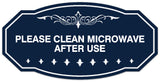 Signs ByLITA Victorian Please Clean Microwave After Use Wall or Door Sign - Laser-Engraved Lettering | Durable ABS Plastic | Vibrant Colors | Powerful Foam Tape