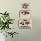Classic Framed Plus Keep Doors And Windows Closed While Using The A/C. Thank You Door or Wall Sign | Public Notice Signs