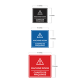 Signs ByLITA Square Machine Room Door or Wall Sign | Spanish Bilingual Warehouse and Factory Health and Safety Signs